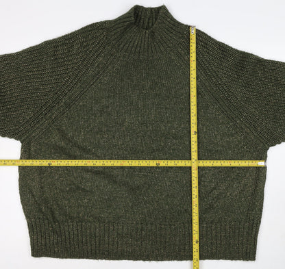 Next Women Green XL UK 22 High Neck Raglan Knit Jumper