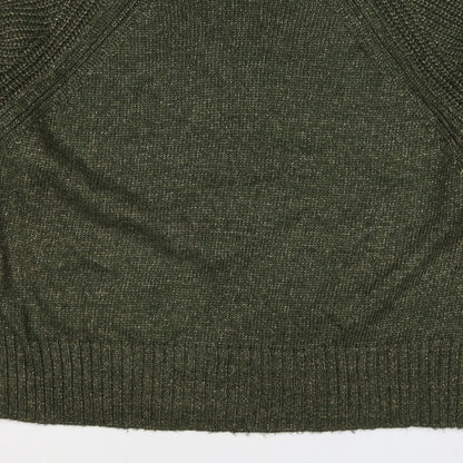 Next Women Green XL UK 22 High Neck Raglan Knit Jumper