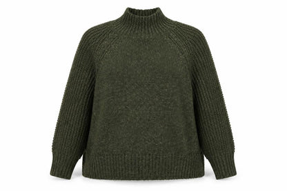 Next Women Green XL UK 22 High Neck Raglan Knit Jumper