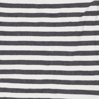Marks & Spencer Women Grey Stripe Knit Pencil Mini Skirt M