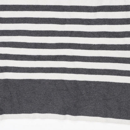 Marks & Spencer Women Grey Stripe Knit Pencil Mini Skirt M