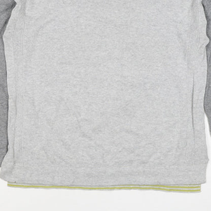 White Stuff Women Grey UK 12 Colour Block Crew Neck Knit Jumper