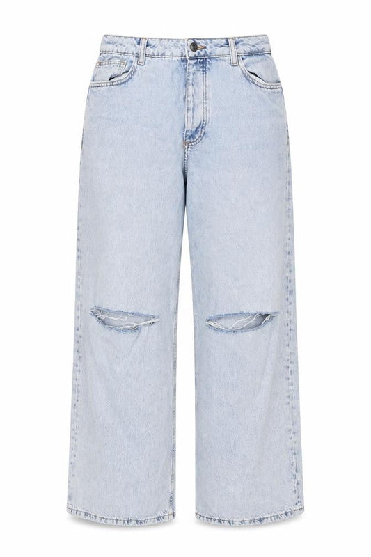 Primark Women Blue UK 12 High Rise Distressed Straight Jeans