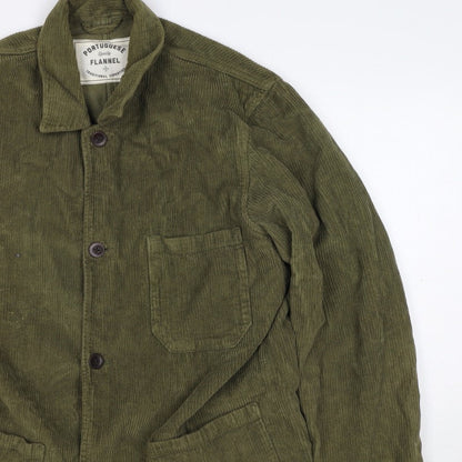Portuguese Flannel Unisex Green L Corduroy Button Jacket