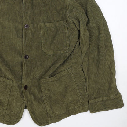 Portuguese Flannel Unisex Green L Corduroy Button Jacket