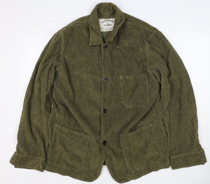 Portuguese Flannel Unisex Green L Corduroy Button Jacket