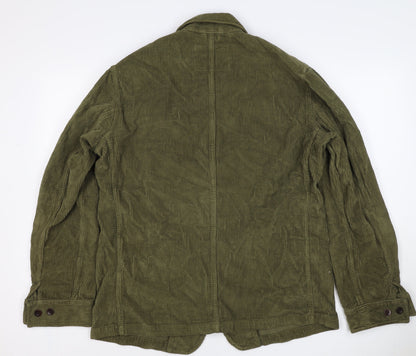Portuguese Flannel Unisex Green L Corduroy Button Jacket