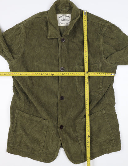 Portuguese Flannel Unisex Green L Corduroy Button Jacket