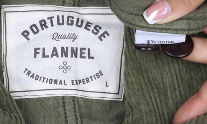 Portuguese Flannel Unisex Green L Corduroy Button Jacket