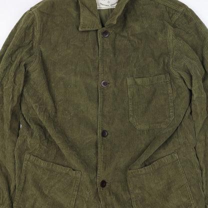Portuguese Flannel Unisex Green L Corduroy Button Jacket