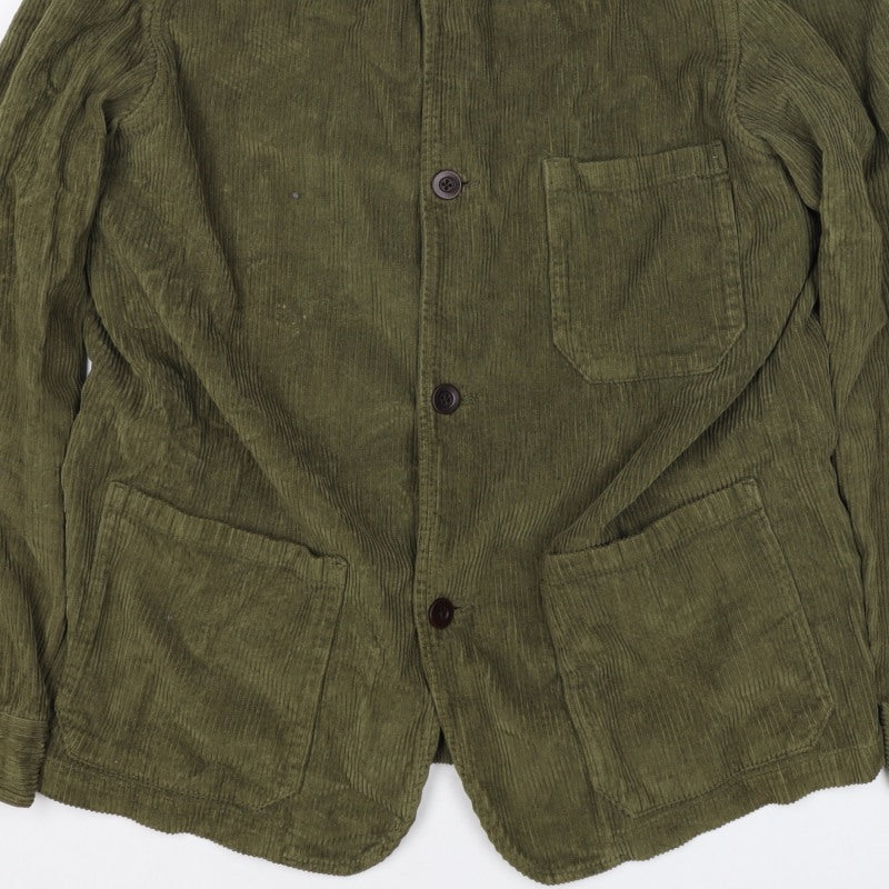 Portuguese Flannel Unisex Green L Corduroy Button Jacket