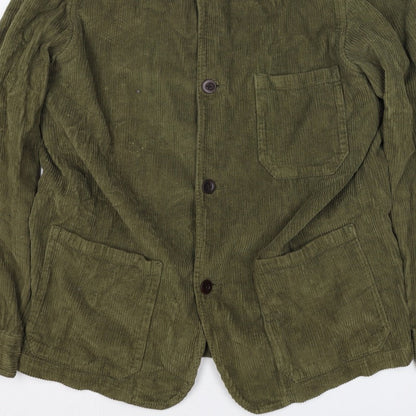 Portuguese Flannel Unisex Green L Corduroy Button Jacket