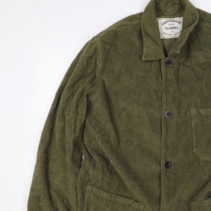 Portuguese Flannel Unisex Green L Corduroy Button Jacket