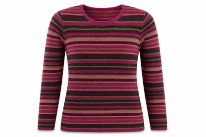 Isle Essentials Women’s Multicoloured Striped Knit Jumper M Pullover