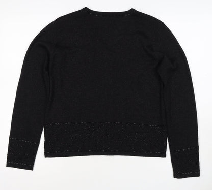 Marks and Spencer Women’s Black UK 14 V-Neck Button Knit Cardigan