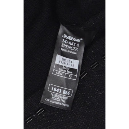 Marks and Spencer Women’s Black UK 14 V-Neck Button Knit Cardigan