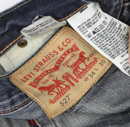 Levi's Men's Blue 527 Slim Bootcut Jeans W34 L30 Medium Wash