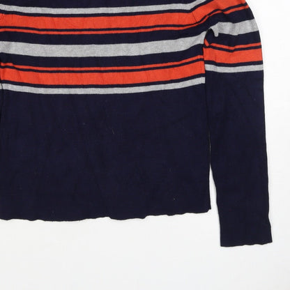 Louche Women’s Multicoloured UK 14 Striped Roll Neck Knit Jumper