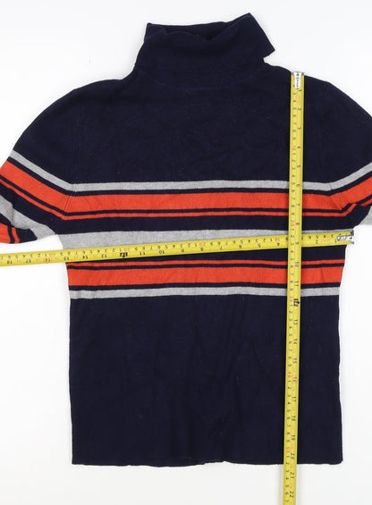 Louche Women’s Multicoloured UK 14 Striped Roll Neck Knit Jumper
