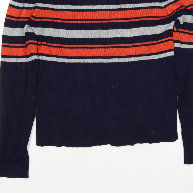 Louche Women’s Multicoloured UK 14 Striped Roll Neck Knit Jumper