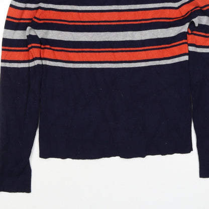 Louche Women’s Multicoloured UK 14 Striped Roll Neck Knit Jumper