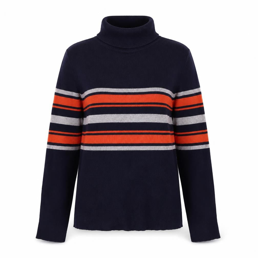 Louche Women’s Multicoloured UK 14 Striped Roll Neck Knit Jumper