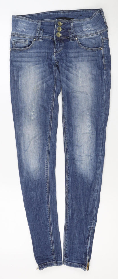 Tally Weijl Women’s Blue UK 6 High Rise Skinny Jeans Ankle Zip