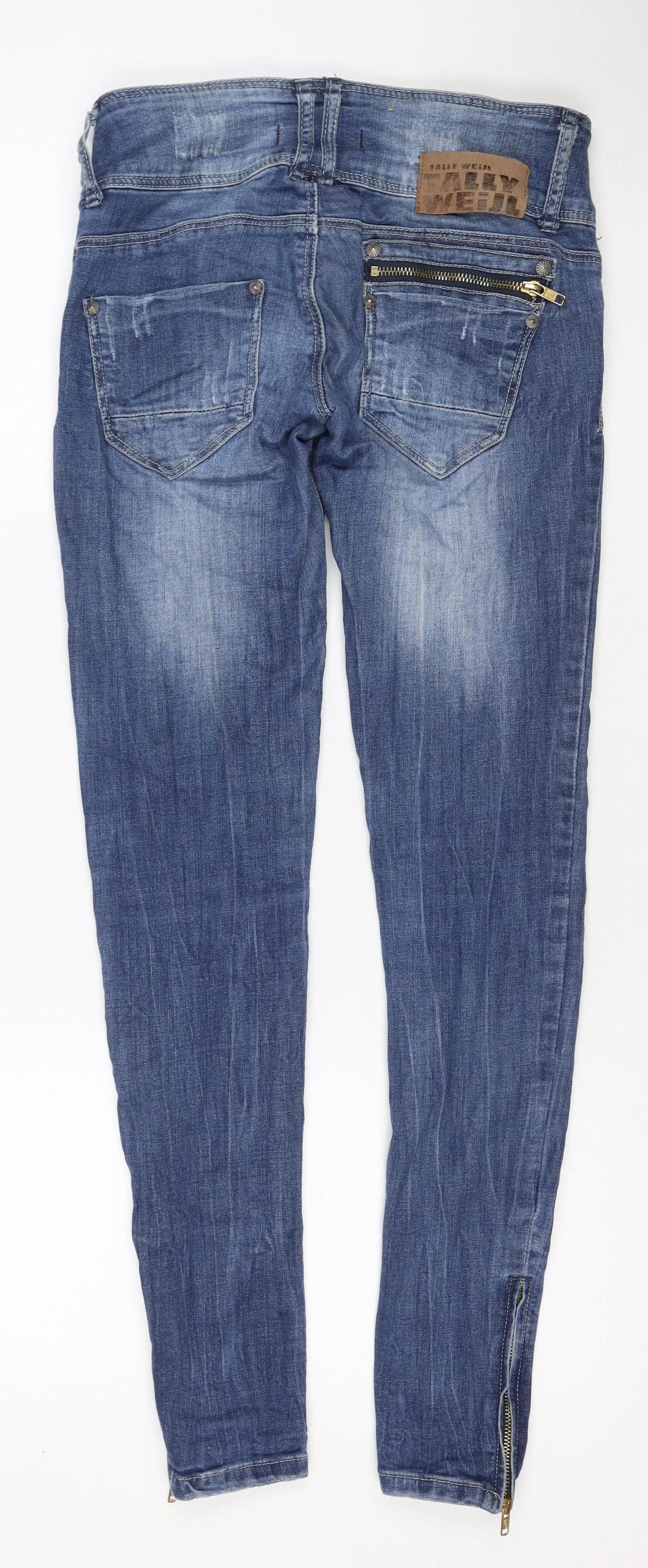 Tally Weijl Women’s Blue UK 6 High Rise Skinny Jeans Ankle Zip
