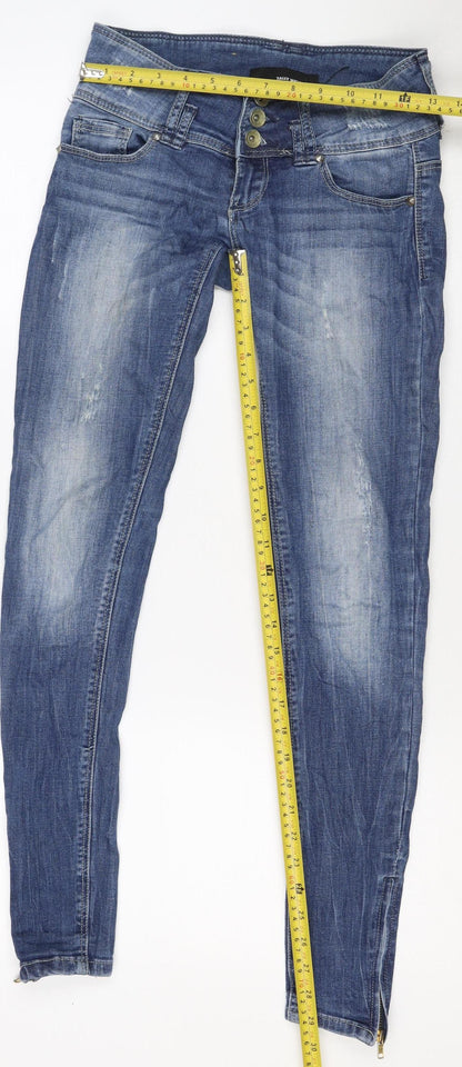 Tally Weijl Women’s Blue UK 6 High Rise Skinny Jeans Ankle Zip