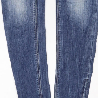 Tally Weijl Women’s Blue UK 6 High Rise Skinny Jeans Ankle Zip