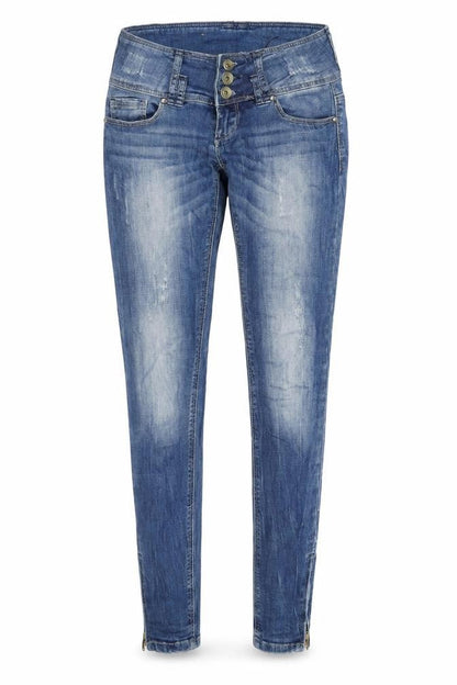 Tally Weijl Women’s Blue UK 6 High Rise Skinny Jeans Ankle Zip