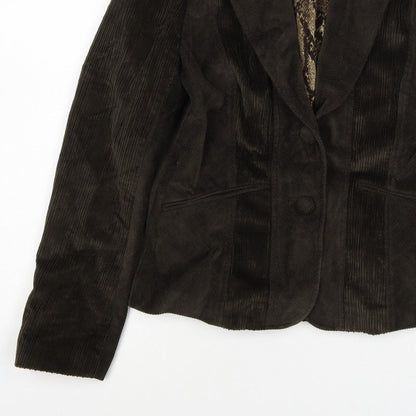 ♥♥♥ Women’s Brown Corduroy Blazer Size 12 Snake Lined One Button