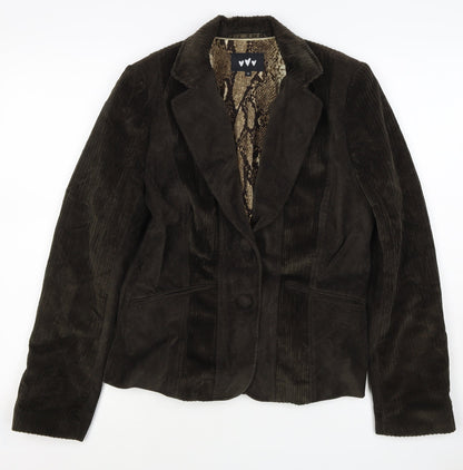 ♥♥♥ Women’s Brown Corduroy Blazer Size 12 Snake Lined One Button