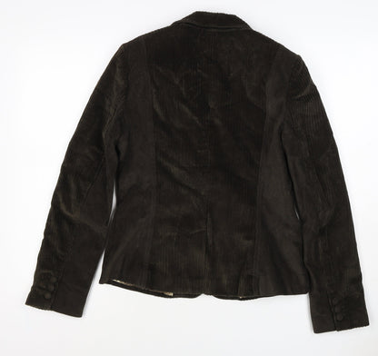 ♥♥♥ Women’s Brown Corduroy Blazer Size 12 Snake Lined One Button