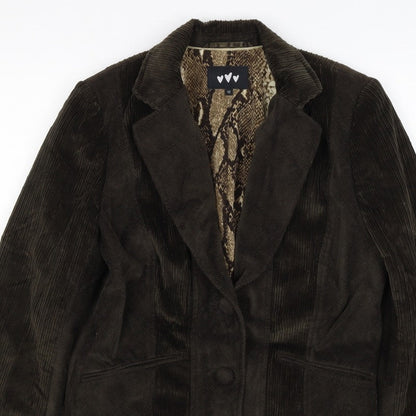 ♥♥♥ Women’s Brown Corduroy Blazer Size 12 Snake Lined One Button