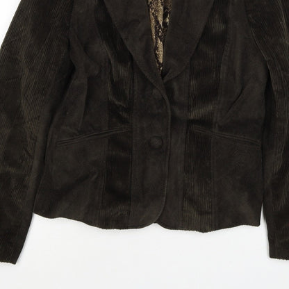 ♥♥♥ Women’s Brown Corduroy Blazer Size 12 Snake Lined One Button