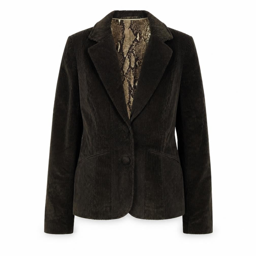 ♥♥♥ Women’s Brown Corduroy Blazer Size 12 Snake Lined One Button