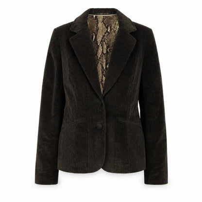 ♥♥♥ Women’s Brown Corduroy Blazer Size 12 Snake Lined One Button