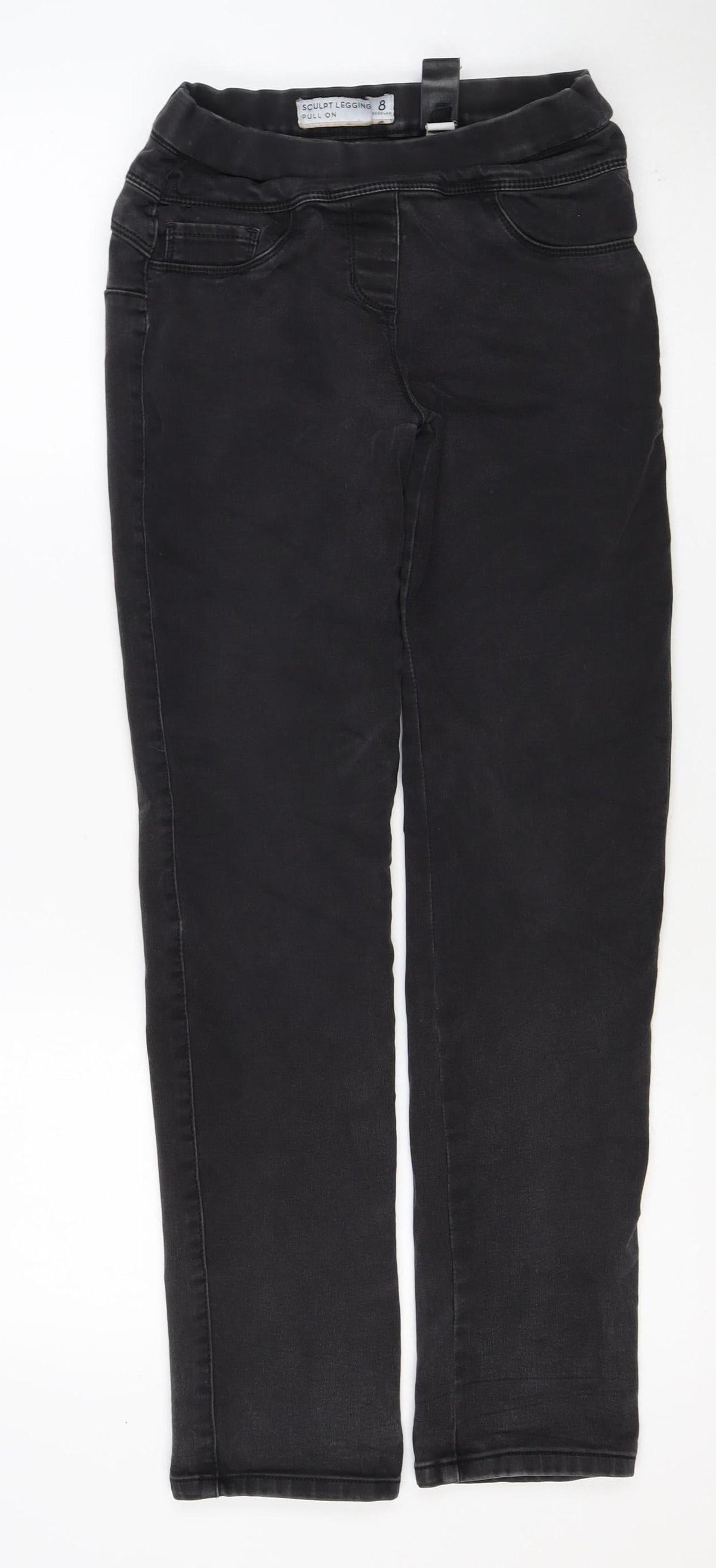 Next Women Black Size 8 Regular Sculpt Pull-On Stretch Jegging Jeans