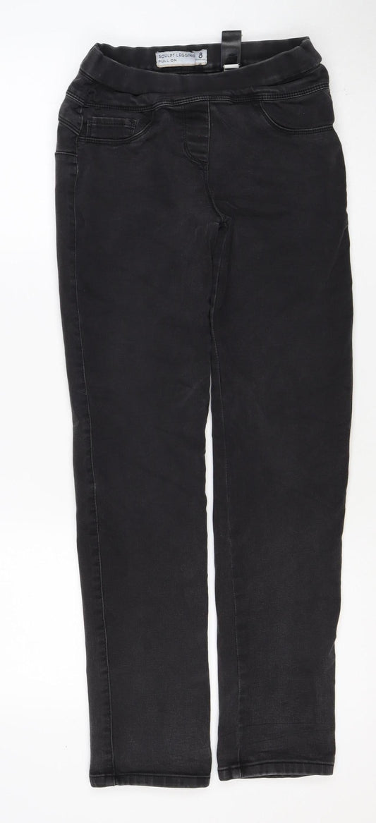 Next Women Black Size 8 Regular Sculpt Pull-On Stretch Jegging Jeans