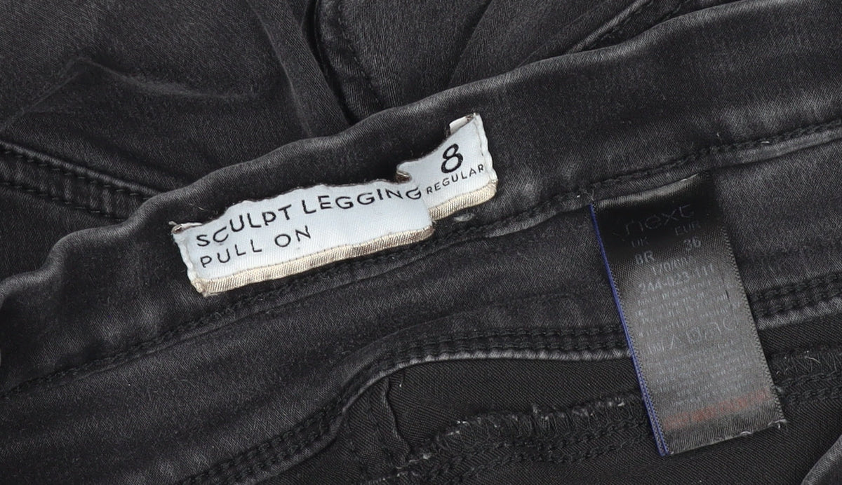 Next Women Black Size 8 Regular Sculpt Pull-On Stretch Jegging Jeans