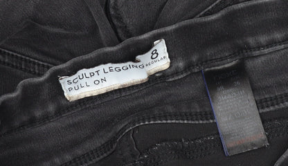 Next Women Black Size 8 Regular Sculpt Pull-On Stretch Jegging Jeans