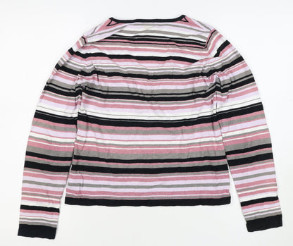 Next Women’s Multicoloured Stripe V-Neck Knit Jumper UK 14