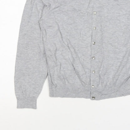 M&S Collection Women’s Grey UK 16 Button Front Knit Cardigan