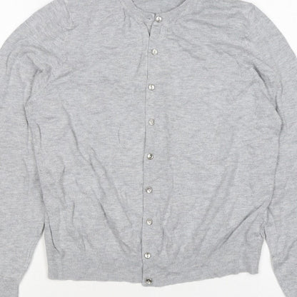 M&S Collection Women’s Grey UK 16 Button Front Knit Cardigan