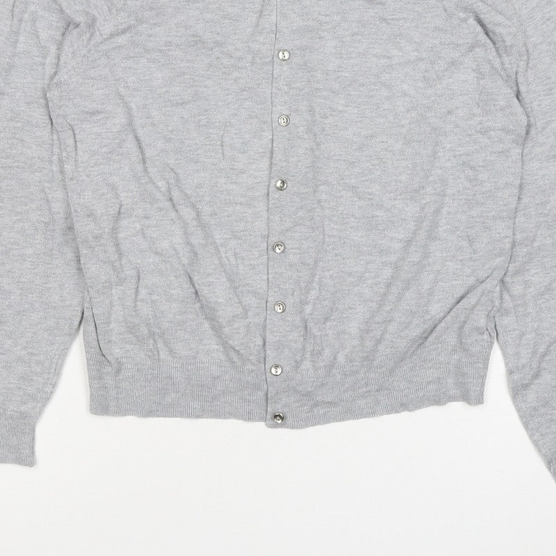 M&S Collection Women’s Grey UK 16 Button Front Knit Cardigan