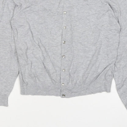 M&S Collection Women’s Grey UK 16 Button Front Knit Cardigan