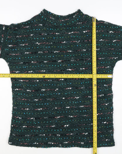 OVS Women Green S Wool Blend Stripe Knit Jumper Long Sleeve