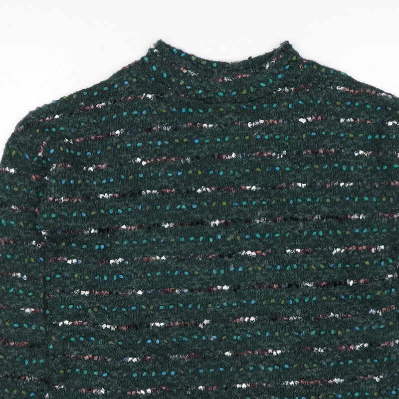 OVS Women Green S Wool Blend Stripe Knit Jumper Long Sleeve