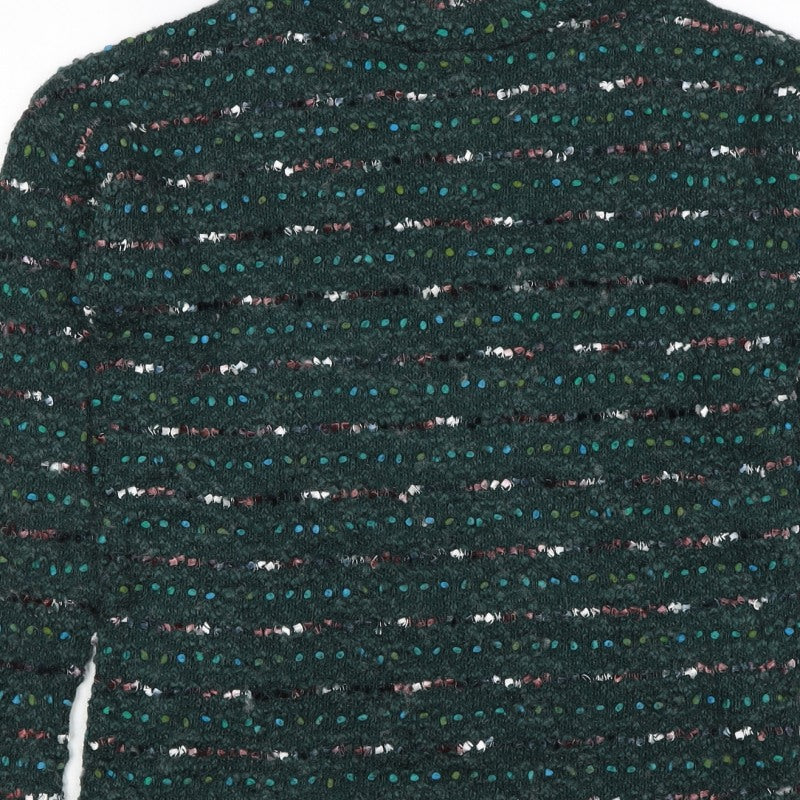 OVS Women Green S Wool Blend Stripe Knit Jumper Long Sleeve